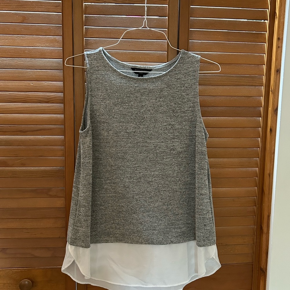 Banana Republic Gray Ruffle Bottom Tank Top